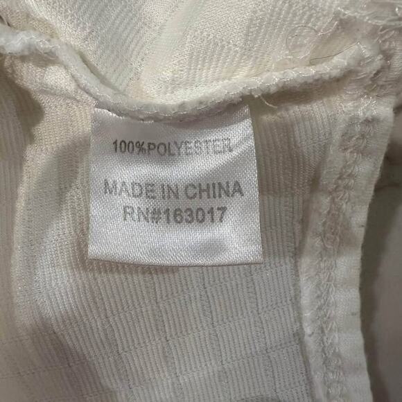 Princess Polly Waffle Knit Lounge Crop Top Women's 6 White Side Zipper Bra Comfy - Picture 6 of 6